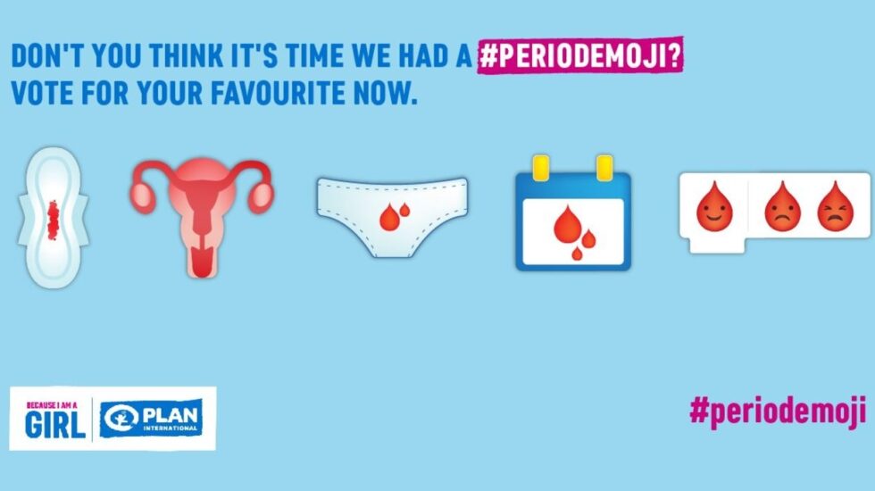 Campaña #periodemoji para visibilizar la regla de Plan Internacional.