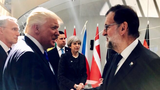 Donald Trump y Mariano Rajoy, en el encuentro de líderes de la Otan.