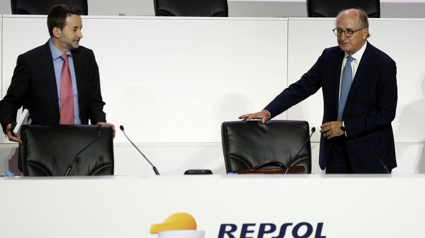 El consejero delegado de Repsol, Josu Jon Imaz, y su presidente, Antonio Brufau.