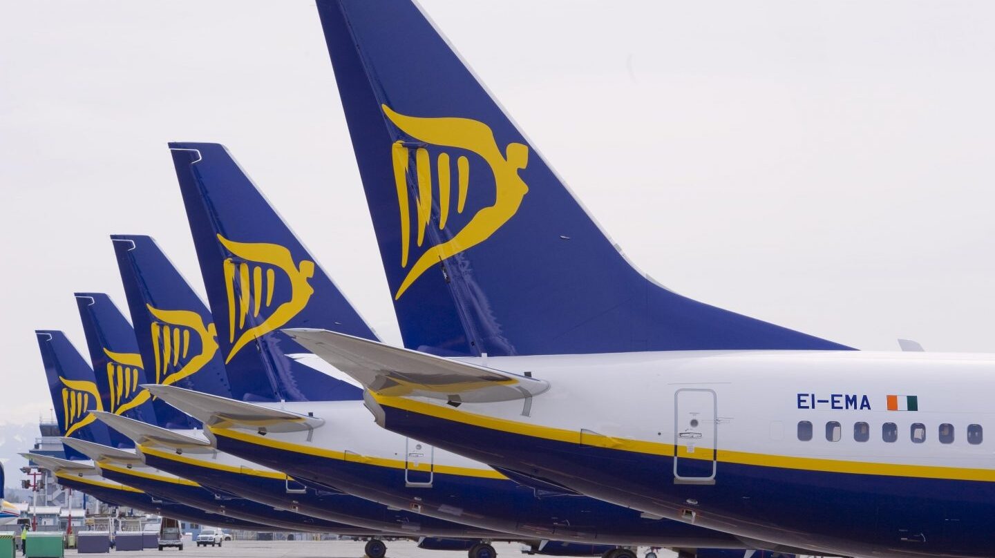 Aviones de la aerolínea de bajo coste Ryanair.