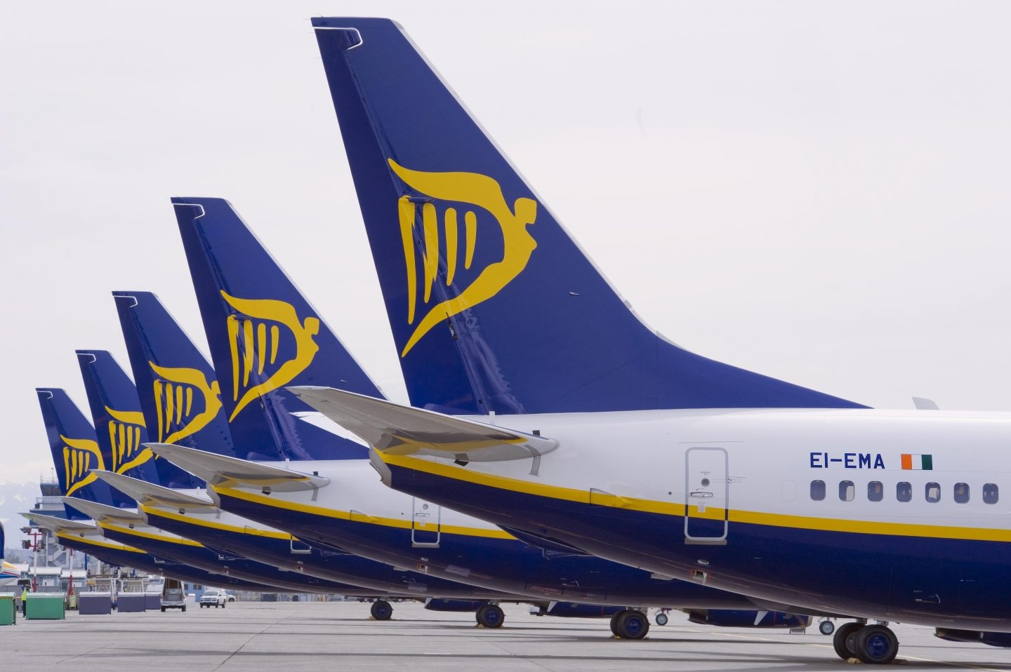 Aviones de la aerolínea de bajo coste Ryanair.