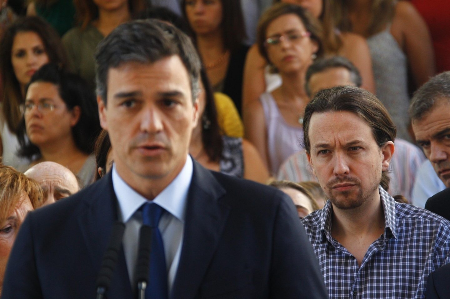Pedro Sánchez y Pablo Iglesias el pasado agosto, en el Congreso de los Diputados.