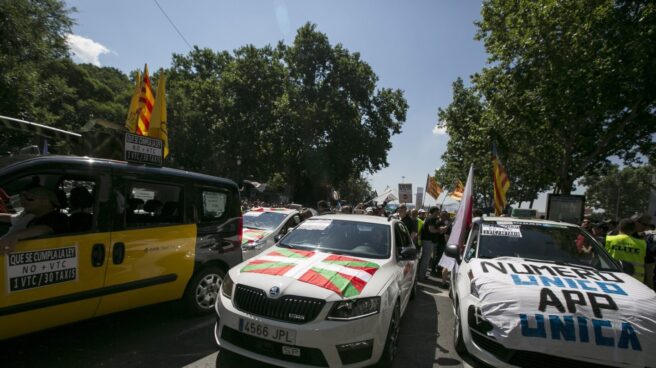 Manifestación de taxistas en Madrid.