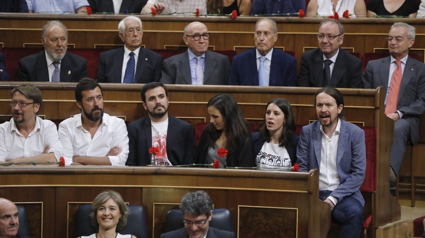 40 aniversario de las elecciones: Pablo Iglesias e Irene Montero.
