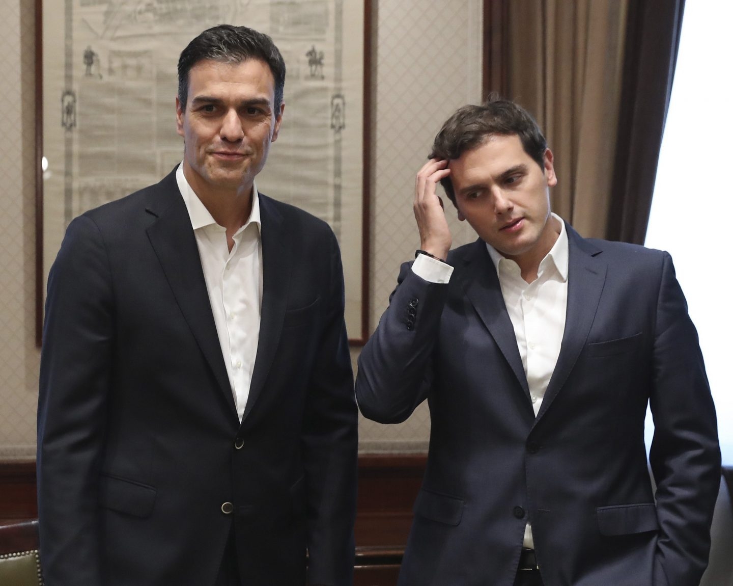 Pedro Sánchez y Albert Rivera, en el Congreso.