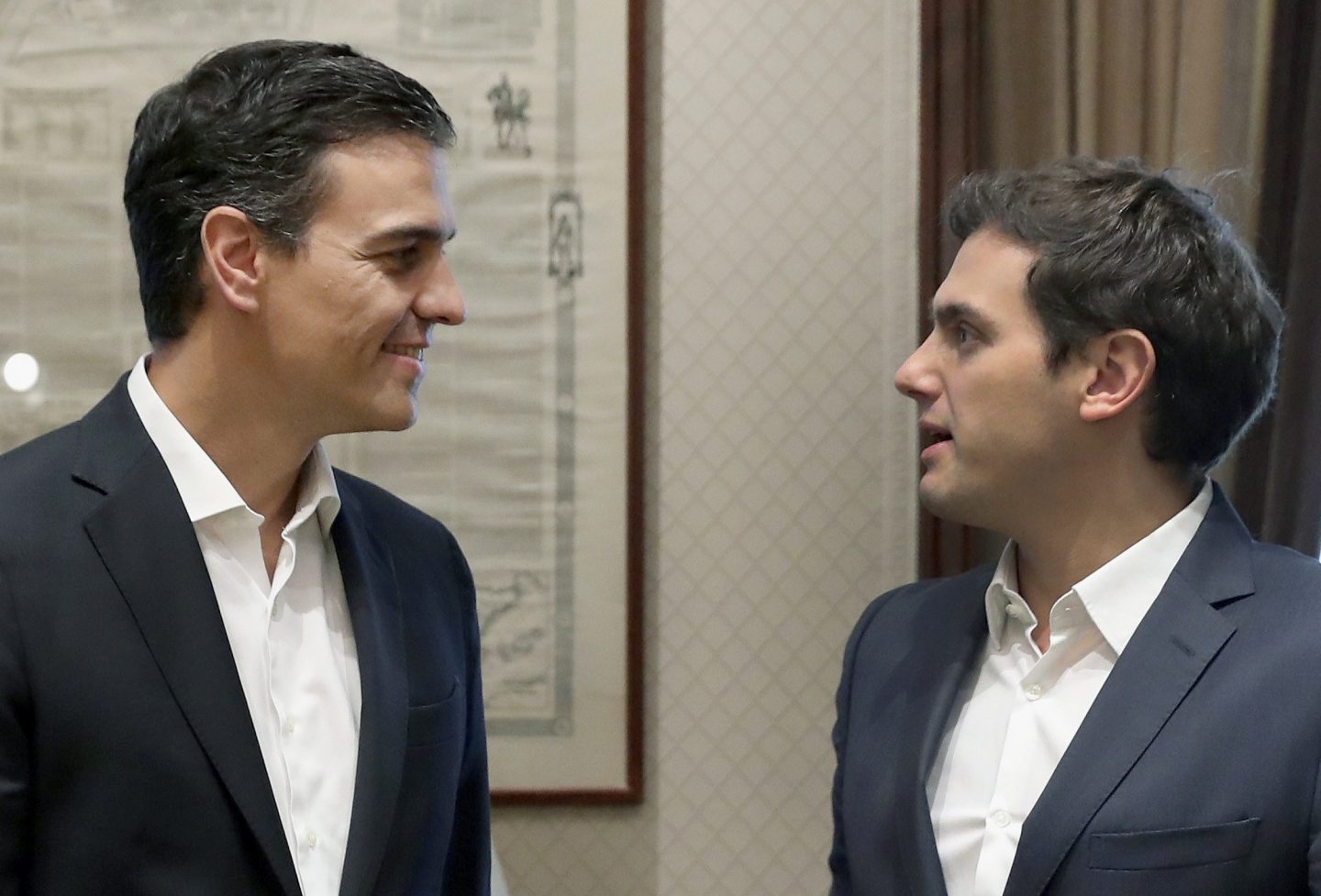 Pedro Sánchez y Albert Rivera, en el Congreso en 2016