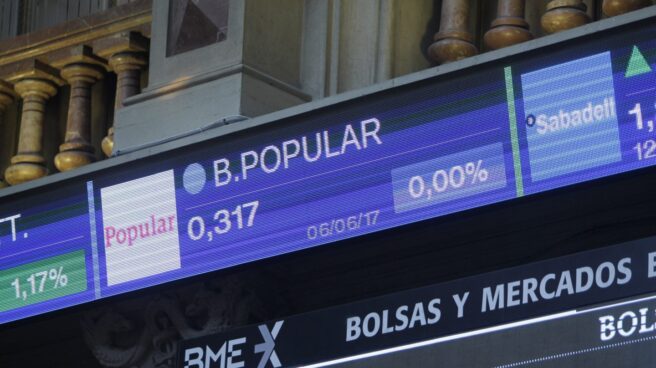 Las acciones de Popular en Bolsa.