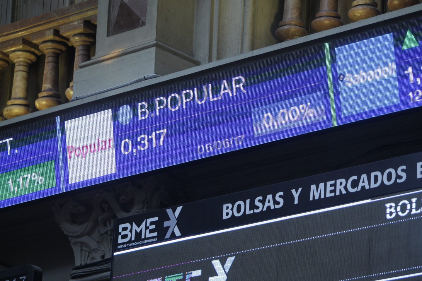 Las acciones de Popular en Bolsa.
