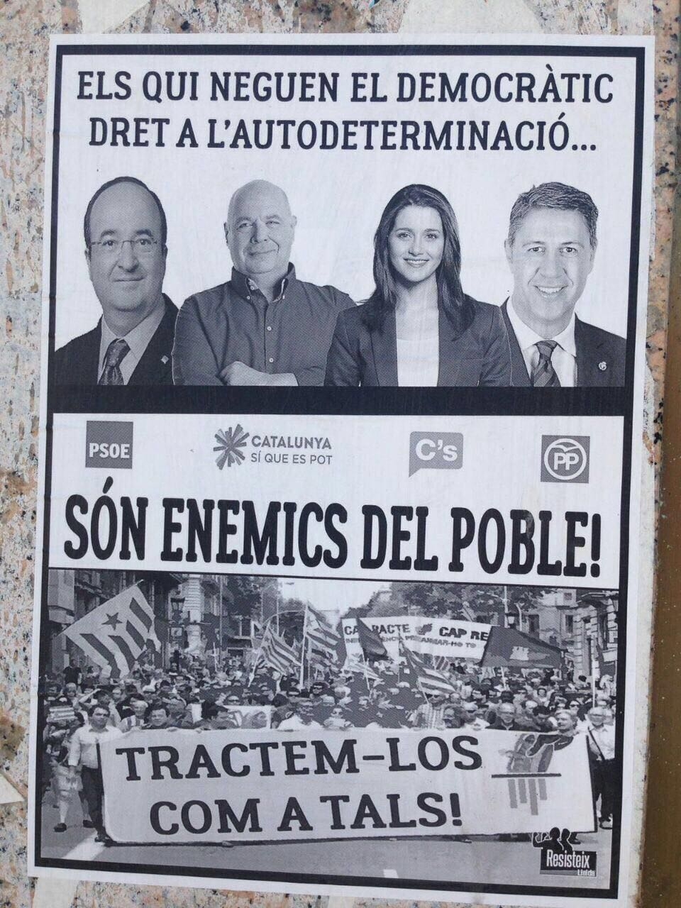 Cartel independentista en Lleida.