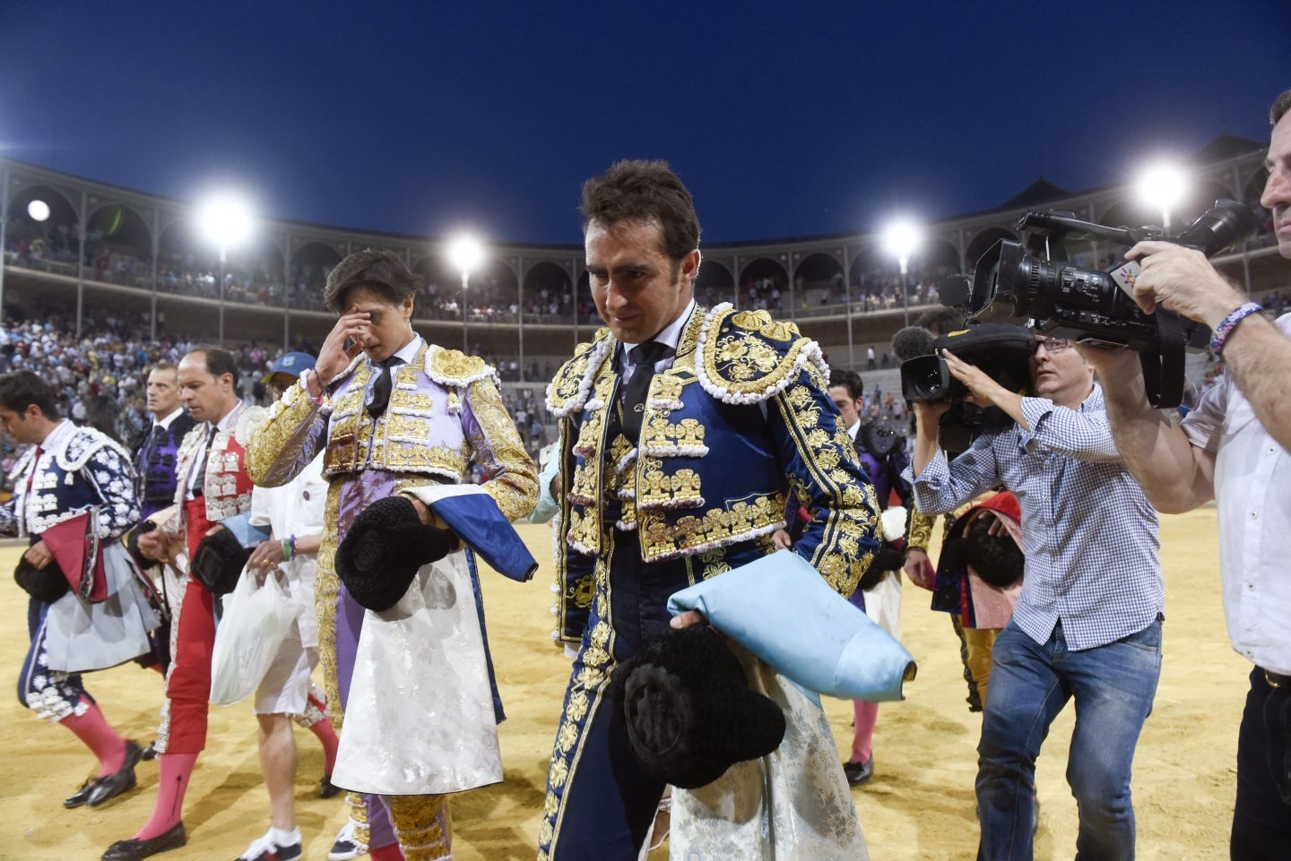 El Fandi y Roca Rey tras enterarse de la muerte de Iván Fandiño.