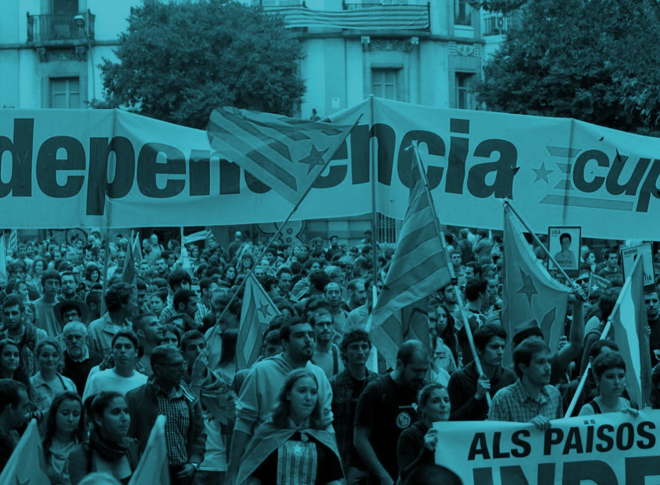 Manifestación independentista en Cataluña.