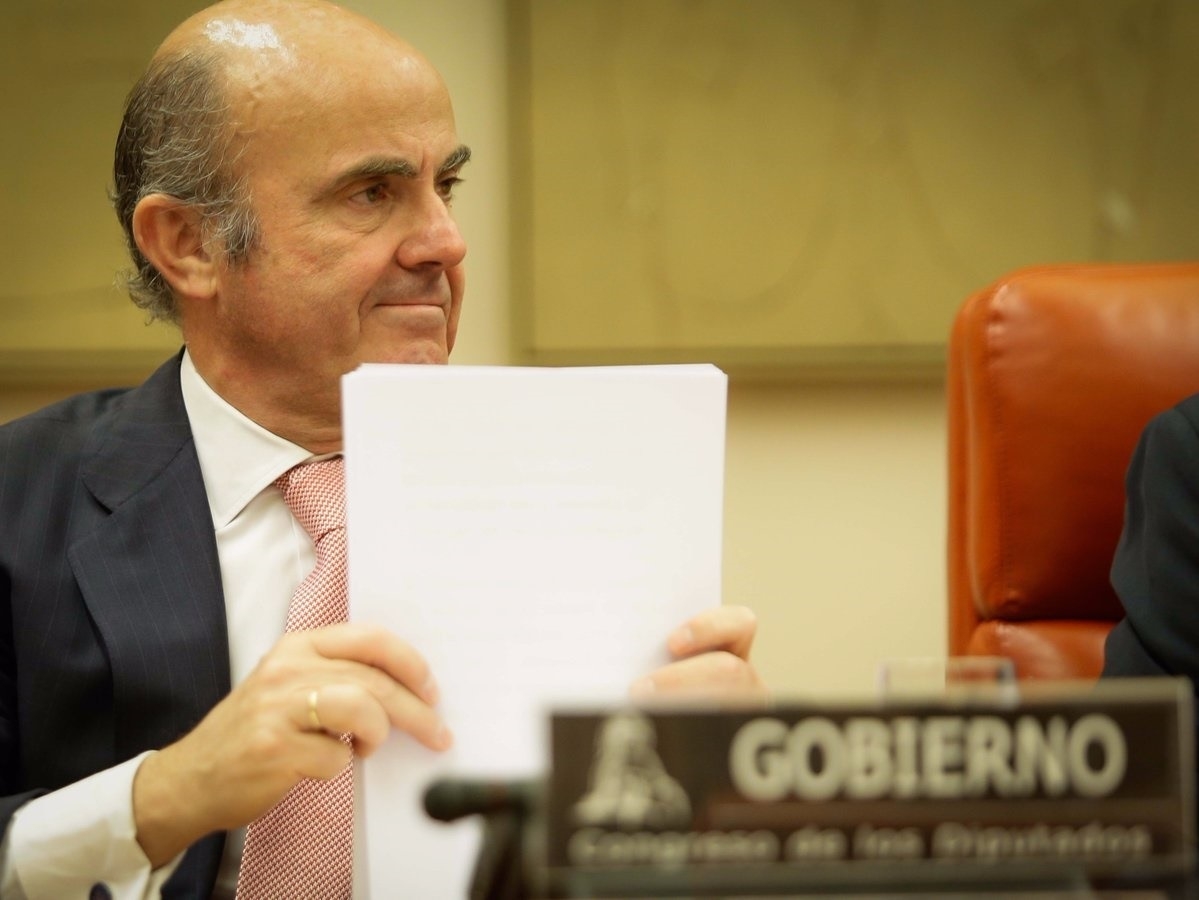 Luis de Guindos, en comparecencia en el Congreso de los Diputados.