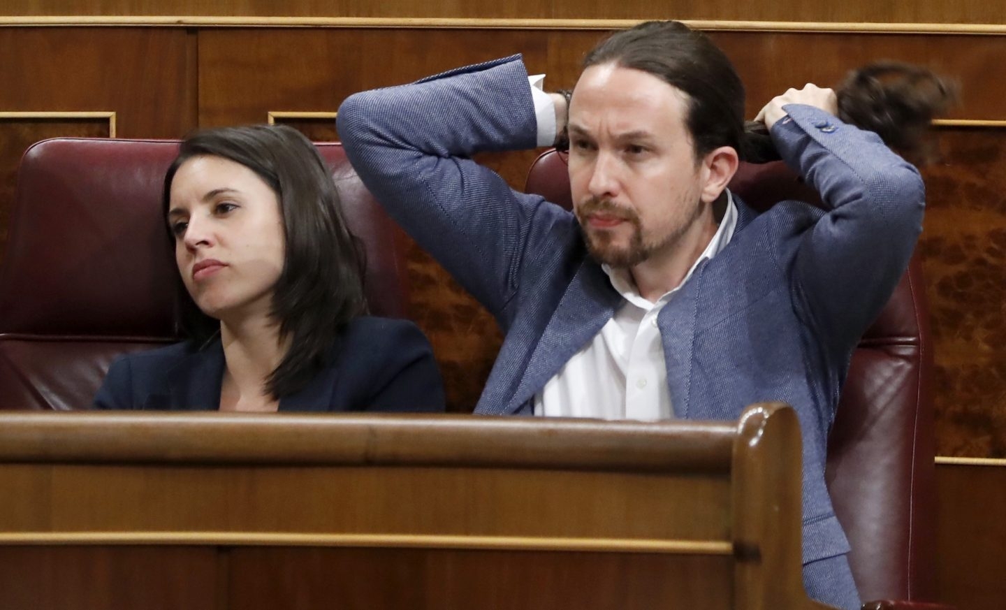 Montero e Iglesias, en la moción de censura.