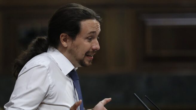 Pablo Iglesias, en la moción de censura. Pablo Iglesias, en la moción de censura.