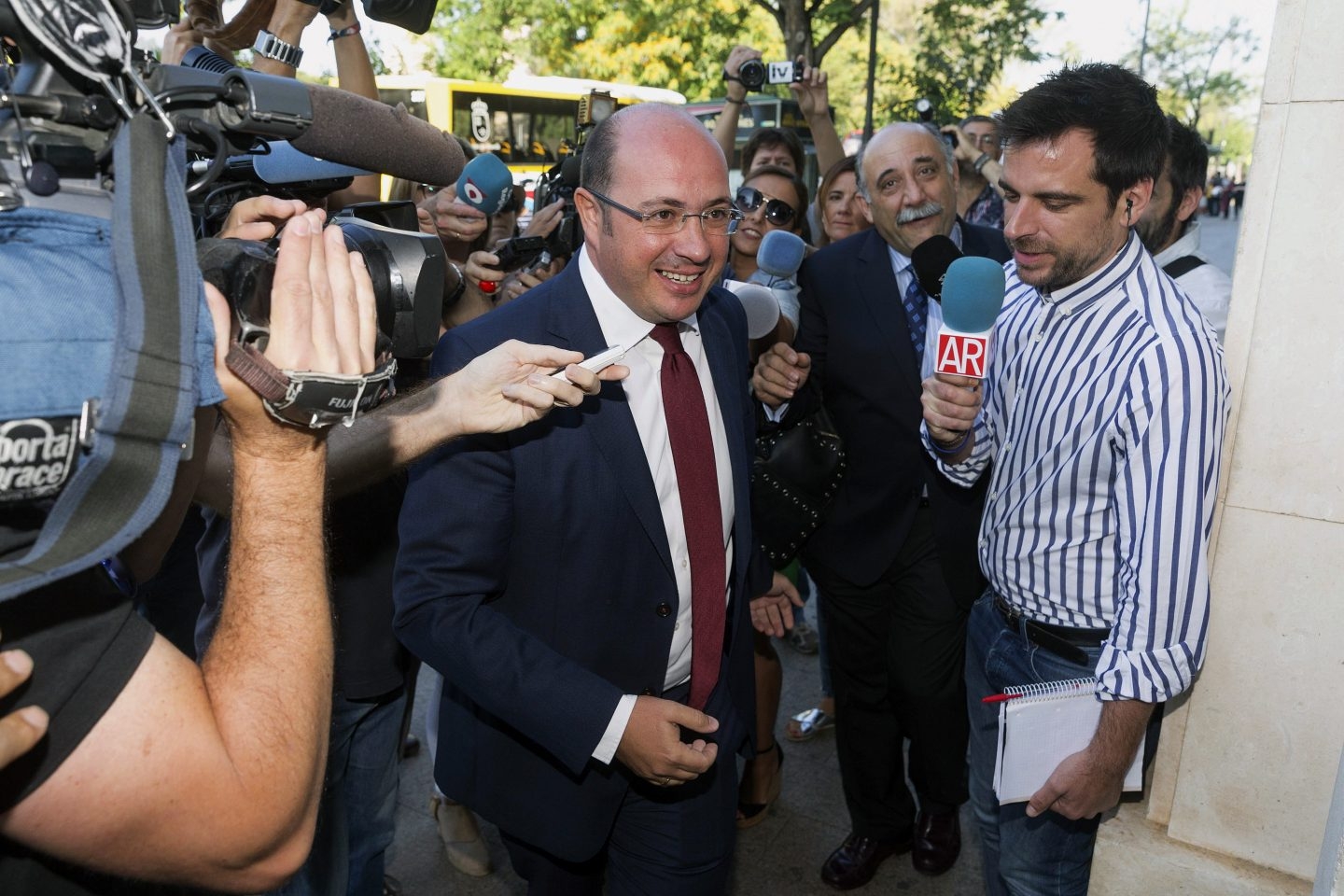 Pedro Antonio Sánchez llega al Tribunal en Murcia.