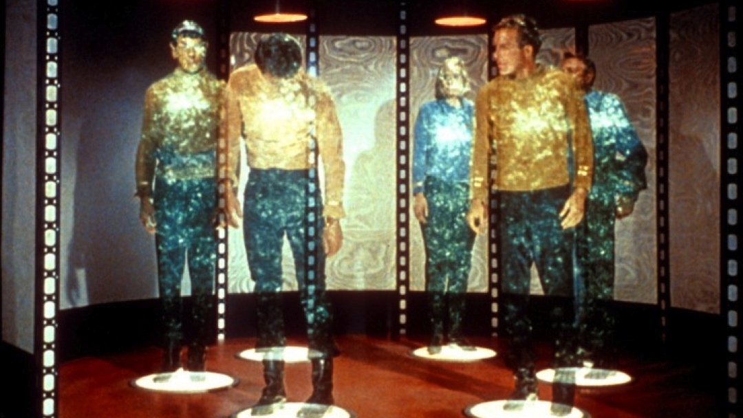 Fotograma de la máquina de teletransporte de Star Trek