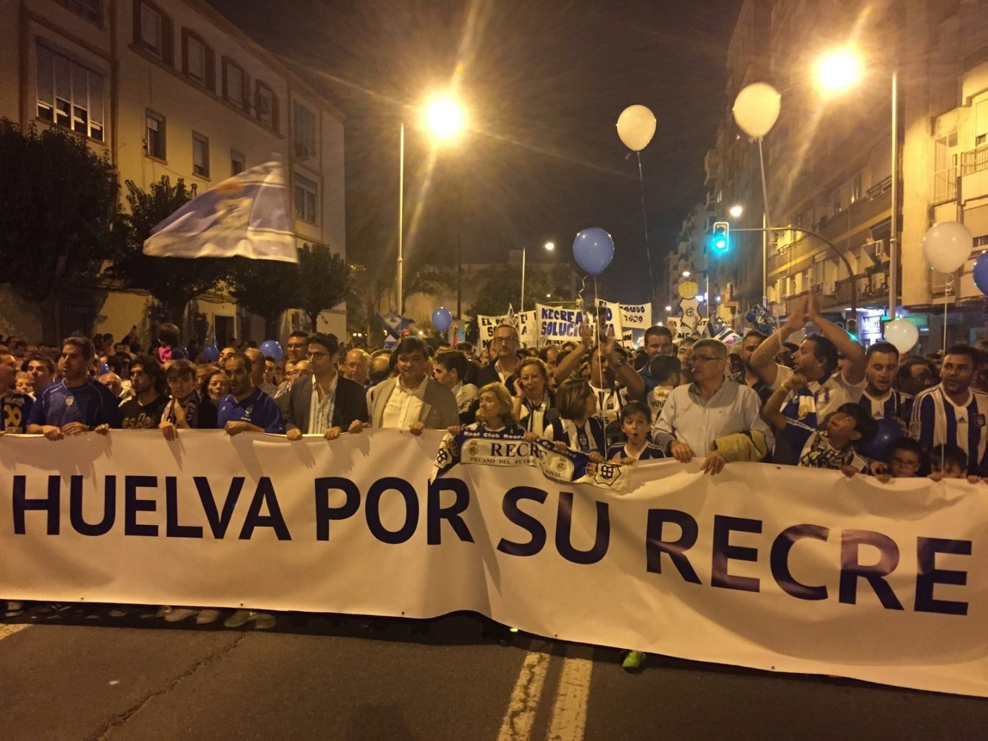 Manifestación en defensa del Recreativo de Huelva.