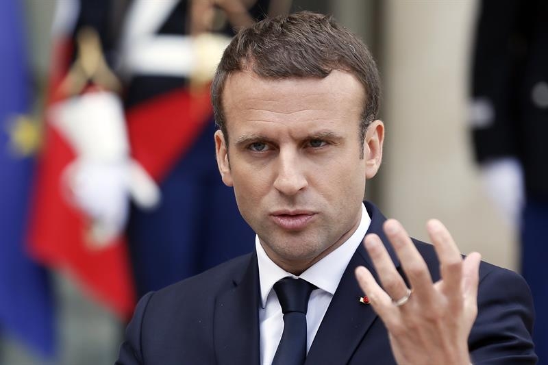Emmanuel Macron recibe a mandatarios extranjeros en El Elíseo.