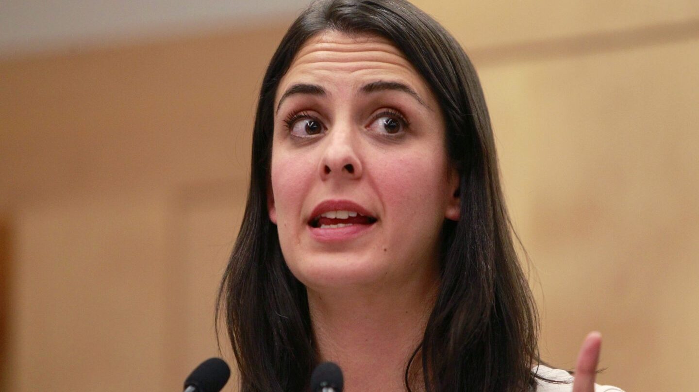 Rita Maestre comparece ante la prensa en una imagen de archivo.