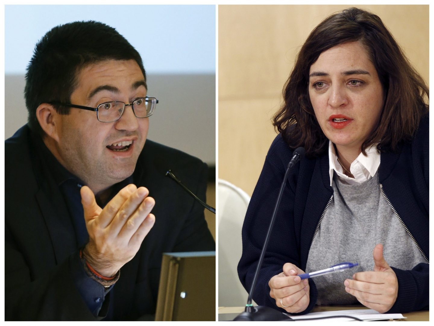 Los concejales de Ahora Madrid Carlos Sanchez Mato y Celia Mayer