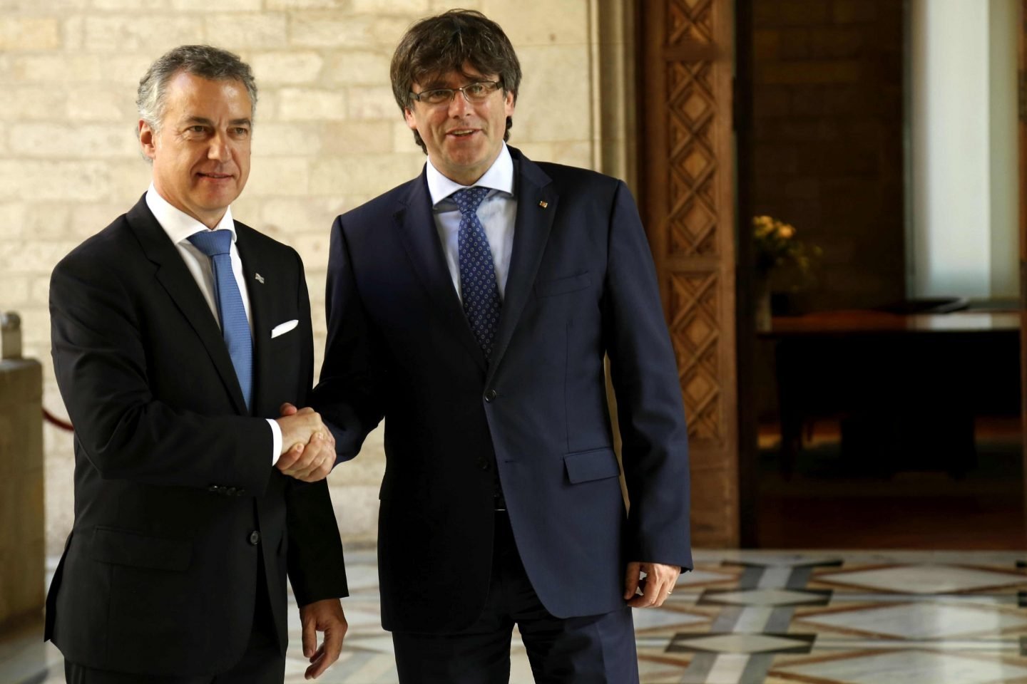 Urkullu y Puigdemont, en la Generalitat.