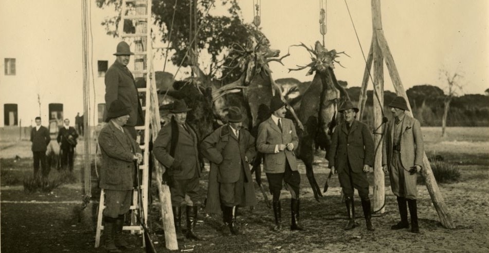 Alfonso XIII cazando en Doñana