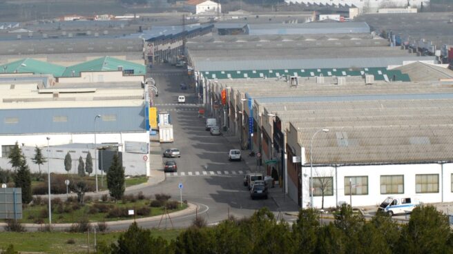 Vista aérea del polígono de negocios chinos en Cobo Calleja (Madrid).