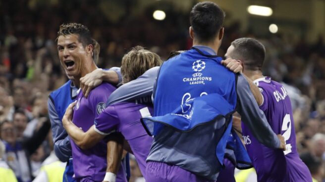 Cristiano Ronaldo celebra uno de sus goles en la final.