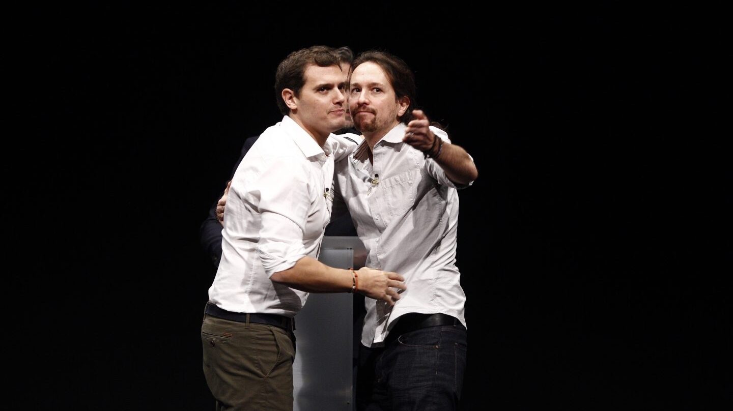 Albert Rivera y Pablo Iglesias en un debate en 2015, antes de las elecciones del 20D.