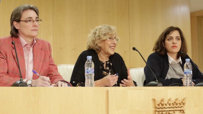 Marta Higueras, Manuela Carmena y Celia Mayer el día en que la alcaldesa asumió las competencias de Cultura de Mayer. Marta Higueras, Manuela Carmena y Celia Mayer el día en que la alcaldesa asumió las competencias de Cultura de Mayer.