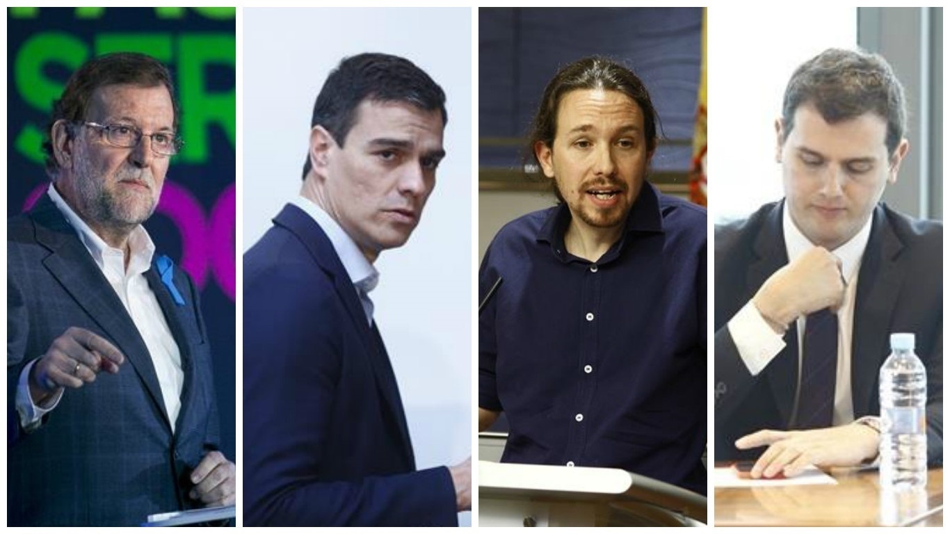 Mariano Rajoy (PP), Pedro Sánchez (PSOE), Pablo Iglesias (Podemos) y Albert Rivera (Ciudadanos).