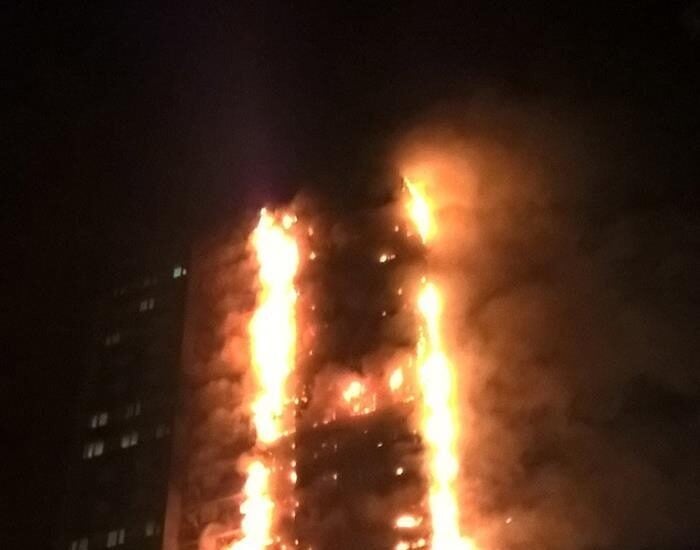 Incendio de un edificio en Londres.