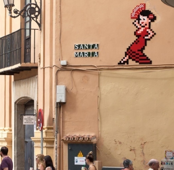 La obra de Invader en Málaga.