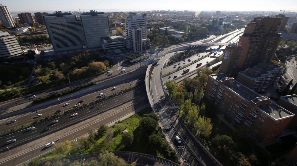 Uno de los nudos de la M-30, la infraestructura más cara de España.