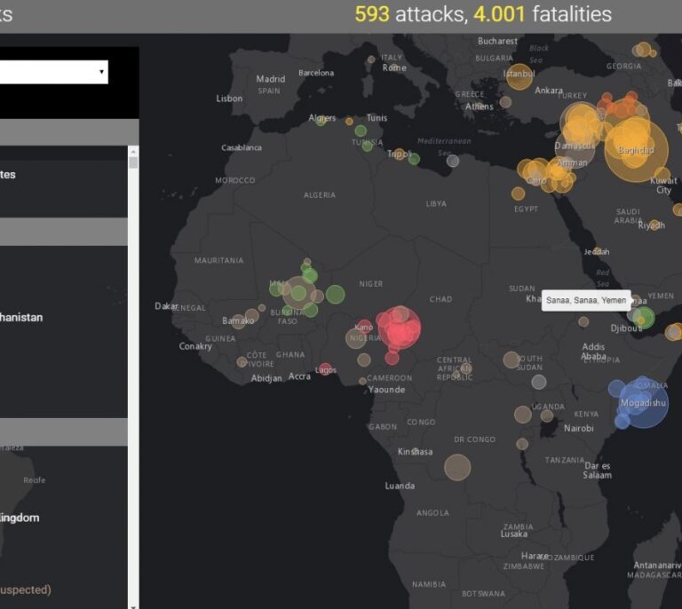 El mapa del terrorismo en tiempo real