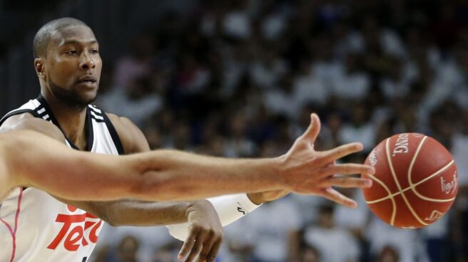 El estadounidense Marcus Slaughter, en un partido durante su etapa como jugador del Real Madrid.