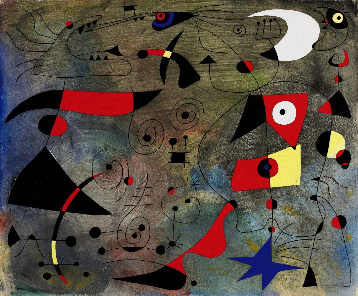 El cuadro de Joan Miró "Femme et oiseaux".