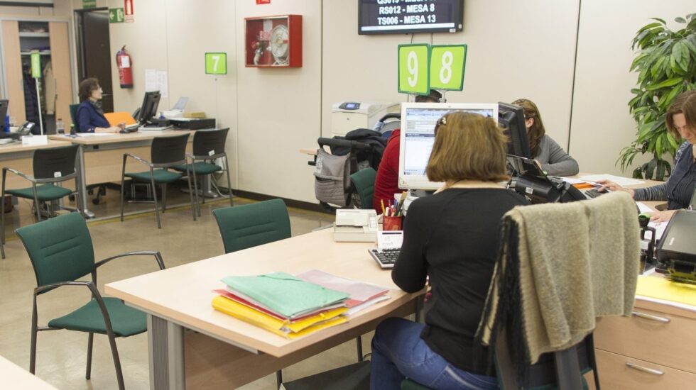 Interior de una de las Oficinas de Empleo en la que trabajan interinos.