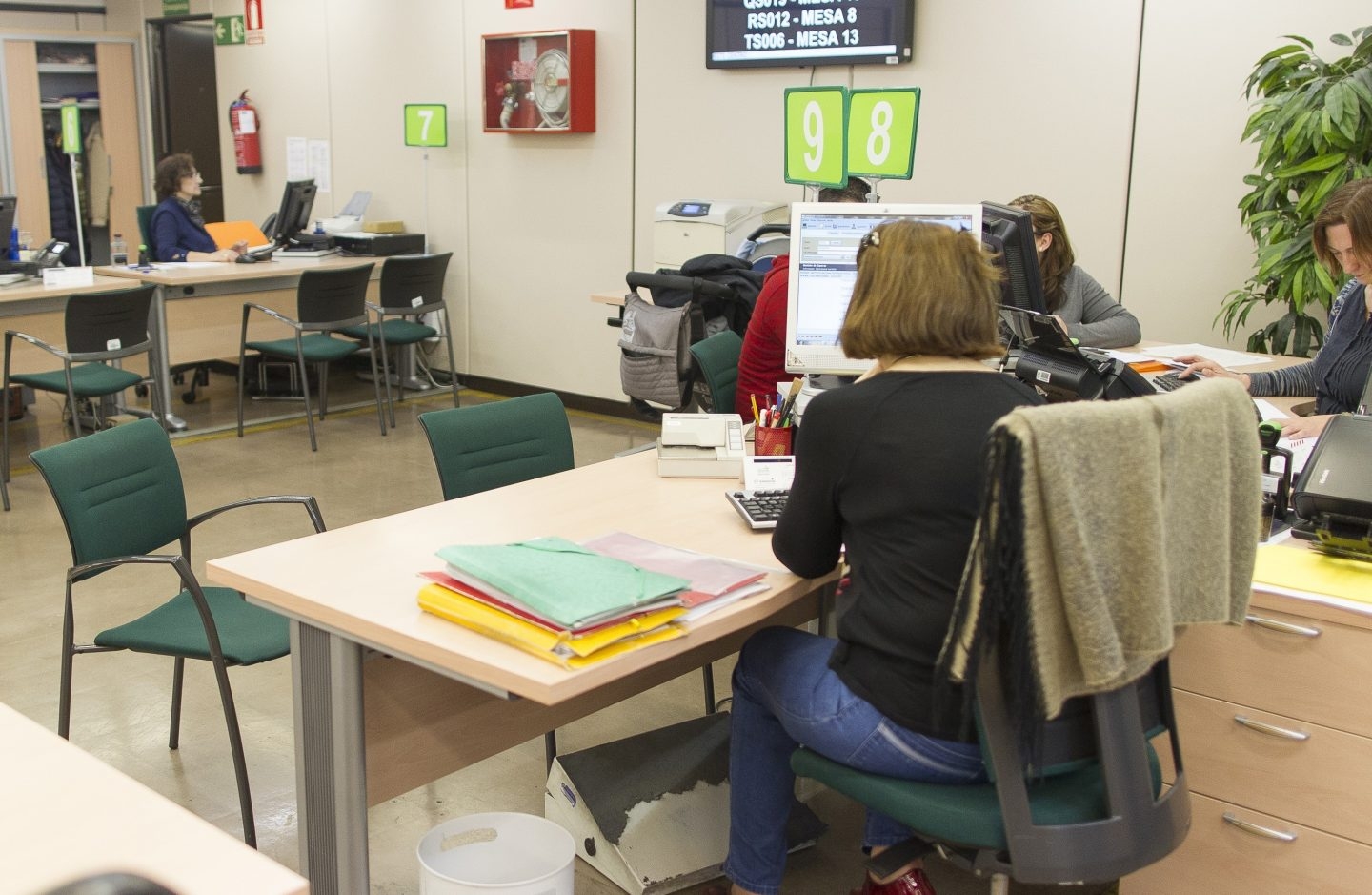 Interior de una de las Oficinas de Empleo en la que trabajan interinos.