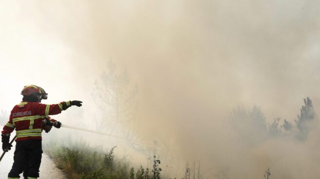 portugal_incendio Bomberos luchan contra el fuego en Portugal.