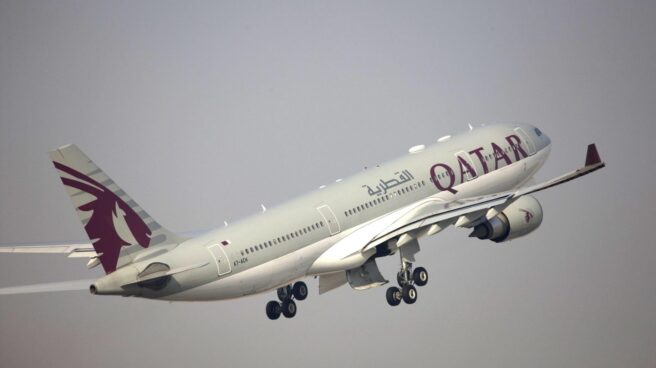 Un avión de la flota de Qatar Airways.