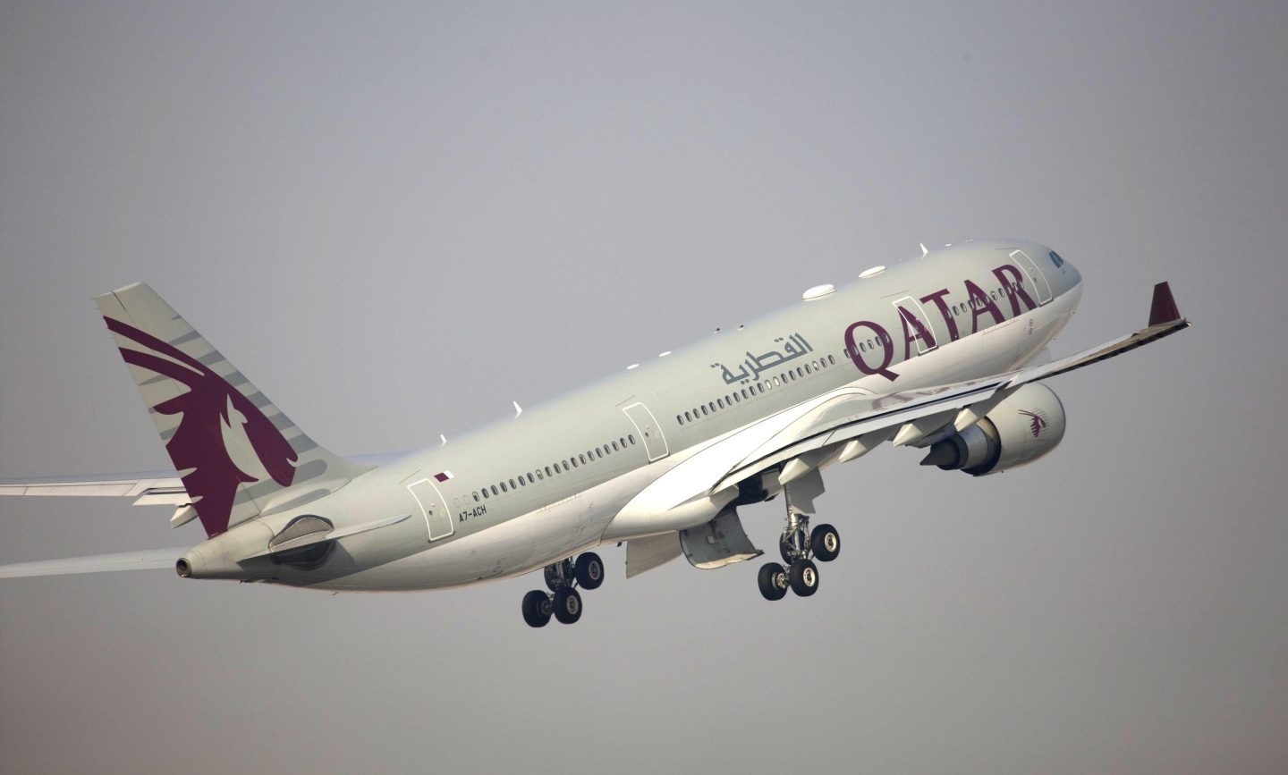 Un avión de la flota de Qatar Airways.