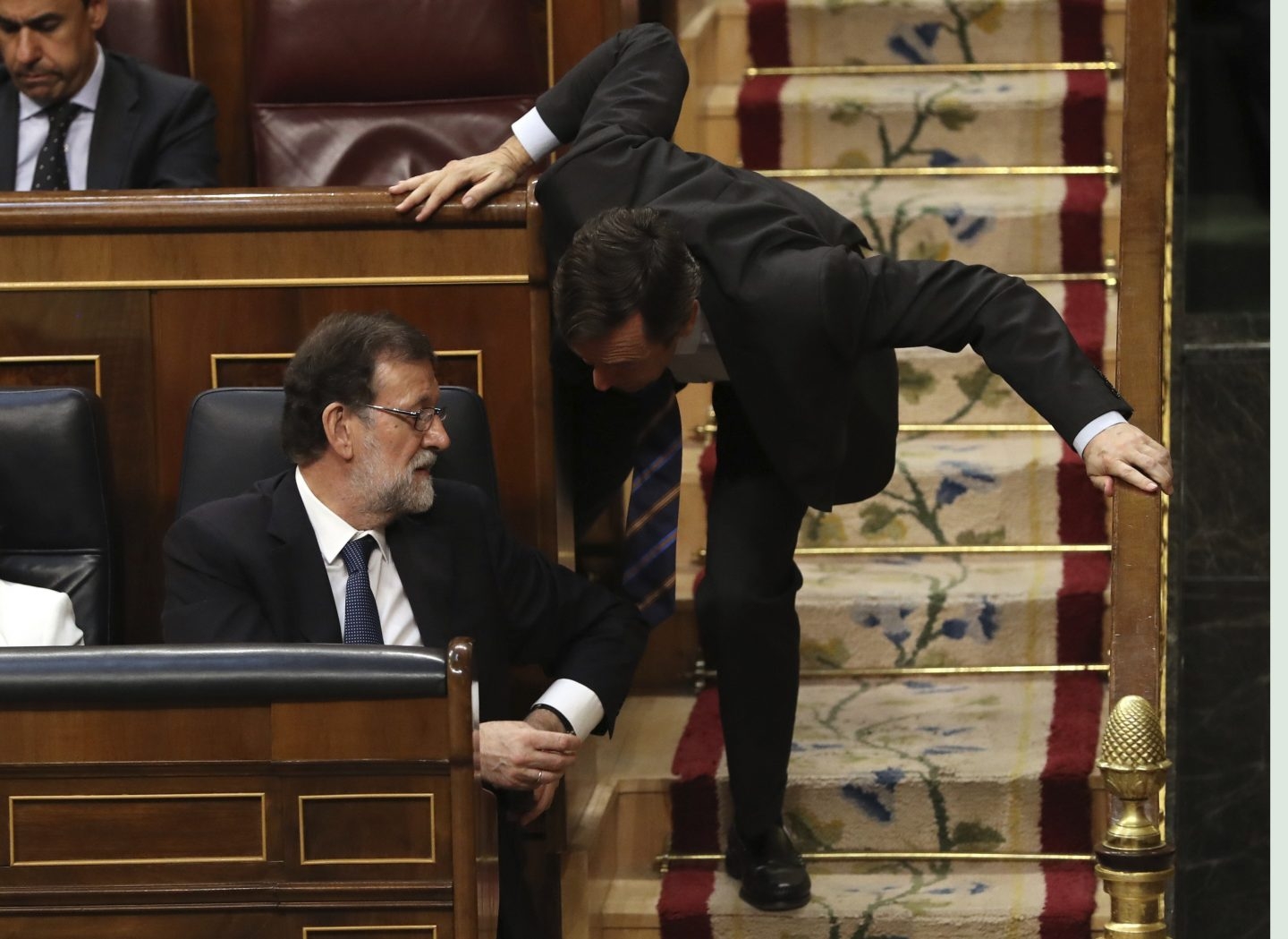 Mariano Rajoy Rafael Hernando, en el Congreso.