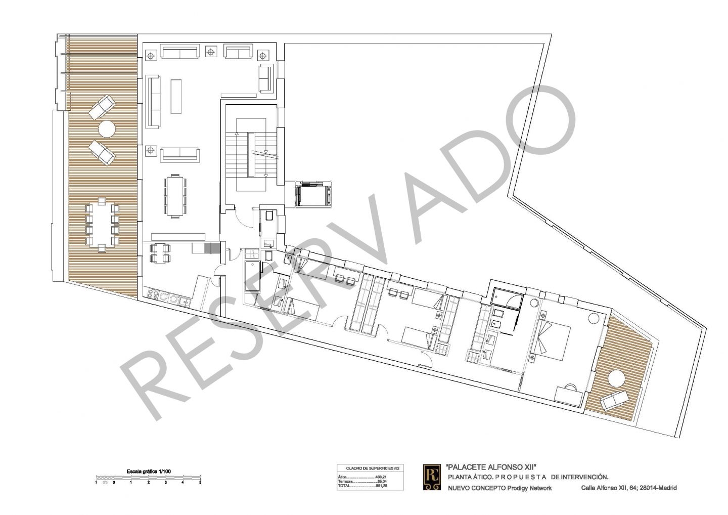 Plano de los pisos que se están construyendo en el Palacete.