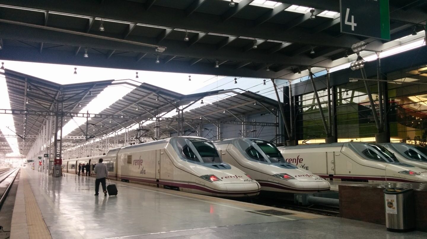 Trenes de AVE de Renfe en la estación de María Zambrano, en Málaga.