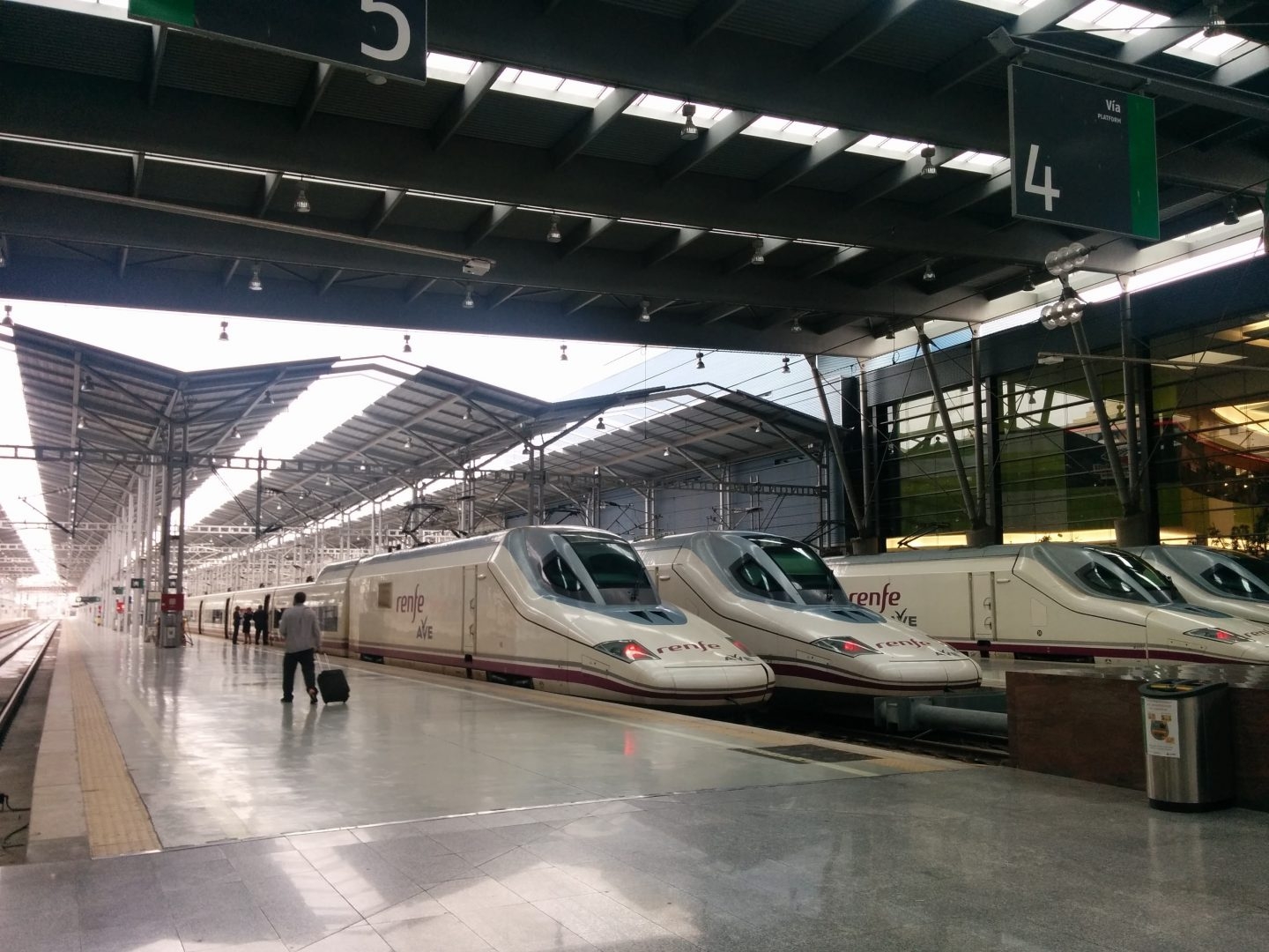 Trenes de AVE de Renfe en la estación de María Zambrano, en Málaga.