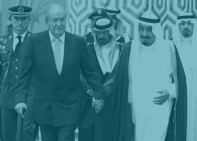 Rey Juan Carlos junto al rey de Arabia Saudí.