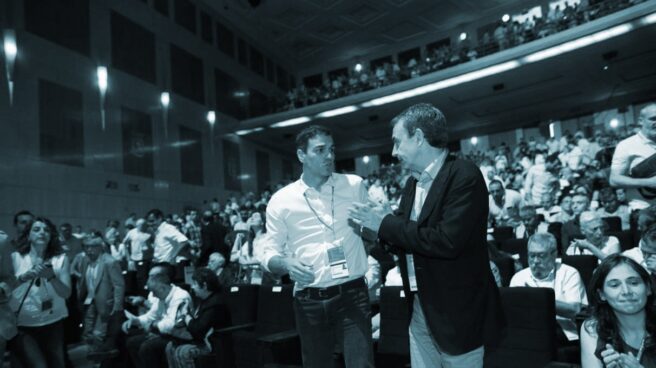 sanchez y zapatera Pedro Sánchez y José Luis Rodríguez Zapatero.