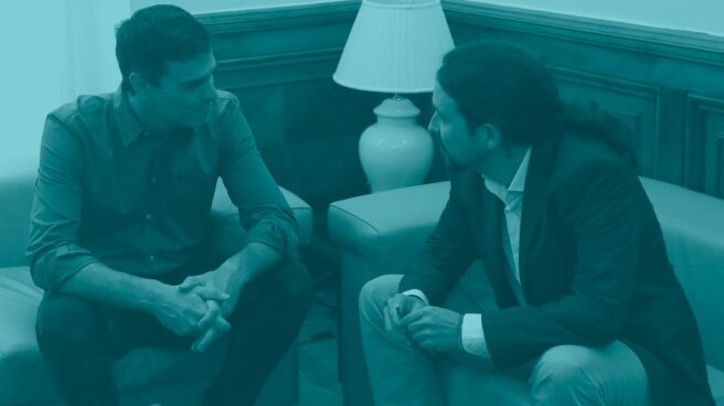 sanchez_iglesias Encuentro entre Pedro Sánchez y Pablo Iglesias en el Congreso.