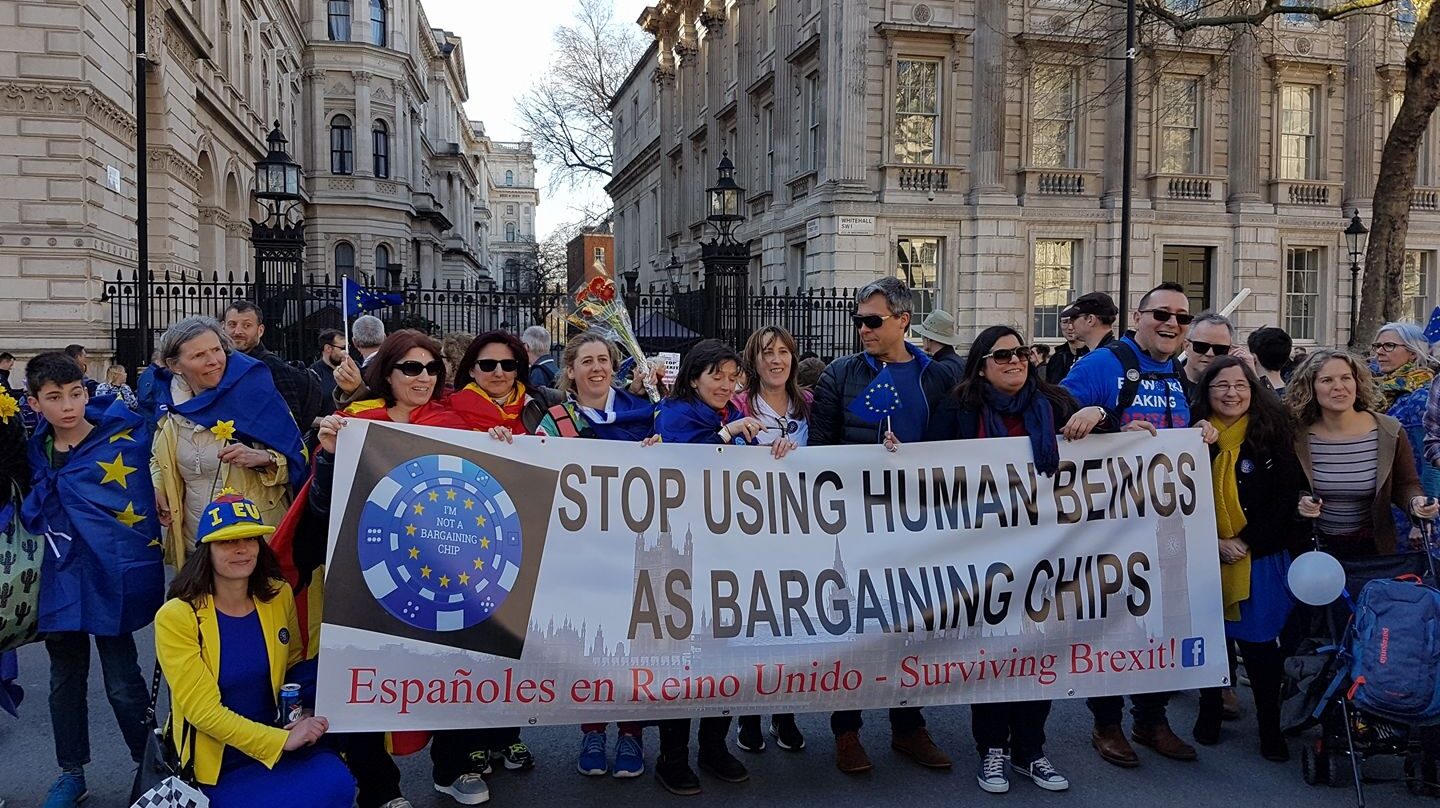 Manifestación de españoles residentes en el Reino Unido.